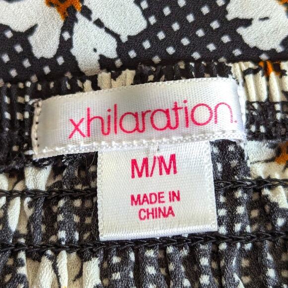 Y2K Cute Xhilaration Floral Polka Dot Ruched Button Adjustable Down Crop Top - Picture 3 of 4